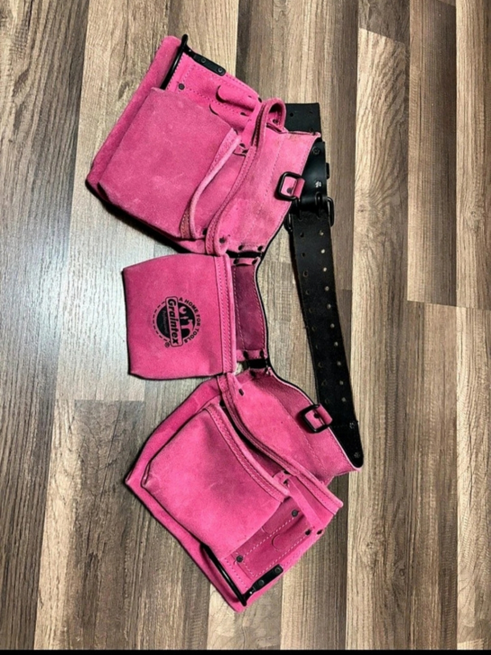 Grinder Pink Black Belt Bag with Pouches
